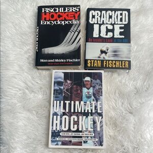 Hockey books Ultimate hockey, Fischlers hockey Encyclopedia , Cracked ice